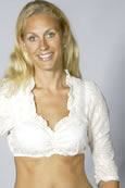 Dirndl Bluse gold / weiss