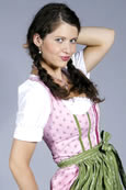Midi Dirndl rosa/grn