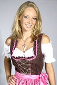MiniDirndl braun/pink