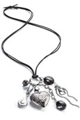 Schmuck Kette "Ricarda" aus Metall und Glas)