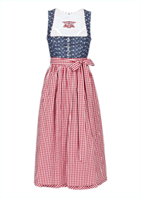 Traditionelles Dirndl mit Rock, Halbschürze, Mieder. Dazu ein Leiberl (Bluse) - Sportalm