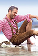 Edle Lederhosen sind aus Hirsch-Leder, Reh-Leder oder Wildbock-Leder